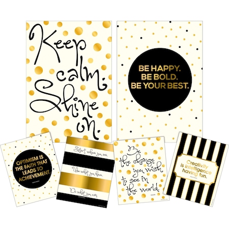 Barker Creek Be Happy, Be Bold Motivational Art Prints & Posters Set, 6/Set 4211